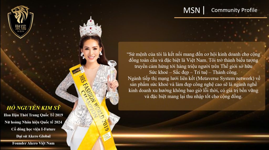Chân dung Hoa hậu Thời trang Quốc tế 2019, Nữ hoàng Nhãn hiệu Quốc tế 2024 - Đại sứ AKERO GLOBAL, Founder AKERO Việt Nam kiêm Cổ đông Học viện I-Future trong ảnh profile chuyên nghiệp.